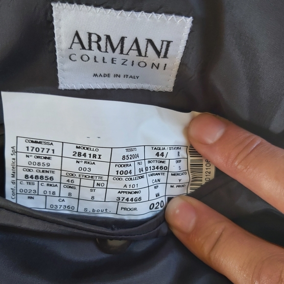 Giorgio Armani / Suit 100% Wool Plai, Sz 44R - Picture 5 of 12